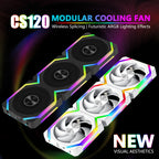 JUMPEAK CS120 ARGB Cooling Fan 360mm 240mm Modular Stackable Splicing Silent 120mm RGB Fans Kit For Gaming PC Case Water Cooler