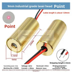 1PCS 9MM Industrial Grade Laser Head, 10mW Red Dot Spot, Straight Cross, 3V Line Horizontal Positioning Laser Module