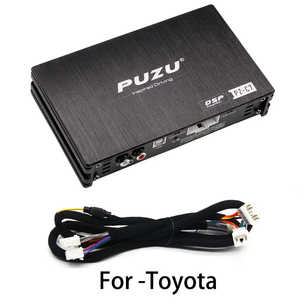 PUZU PZ-C7 Wiring Harness 4X150W Car DSP Amplifier Car Radio Sound Upgrade Digital Audio Signal Processor For Toyota(Non-JBL）