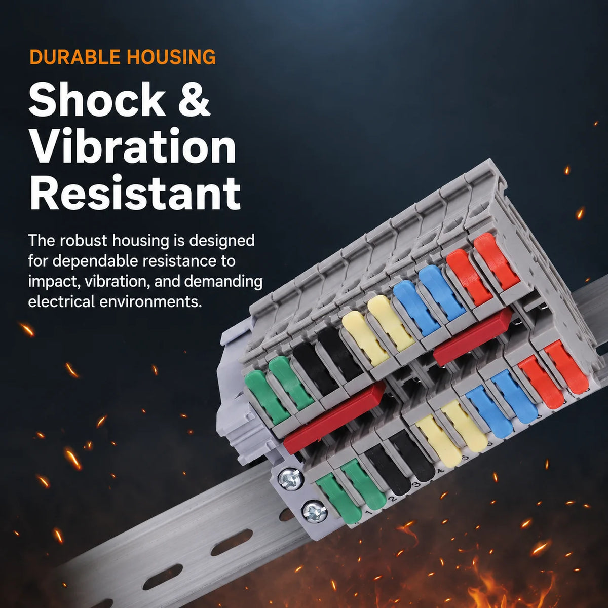 DIN Rail Terminal Block 2.5mm2 Lever Quick Connect Push In Electrical Wire Connector Feed Through Distribution Terminal Strip