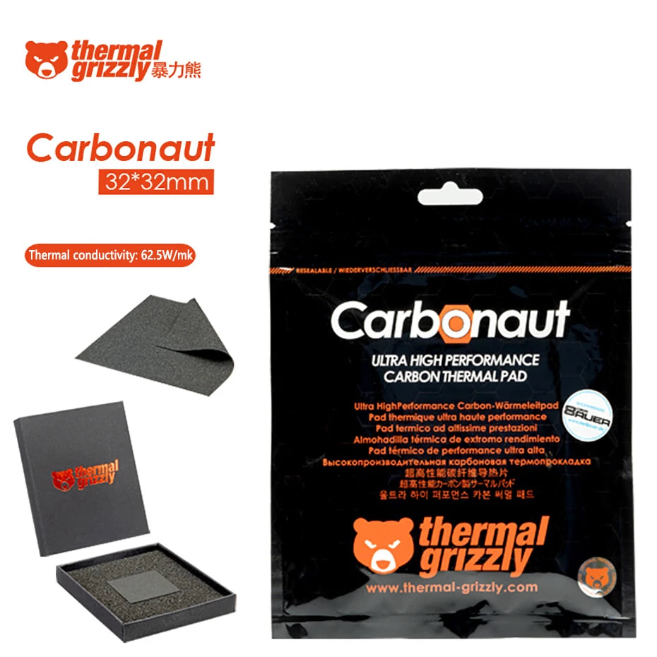 Thermal Grizzly Carbonaut Thermal Pad 62.5W/mk Reusable High Thermal Conductivity CPU/GPU Motherboard Heat Silicone Pad