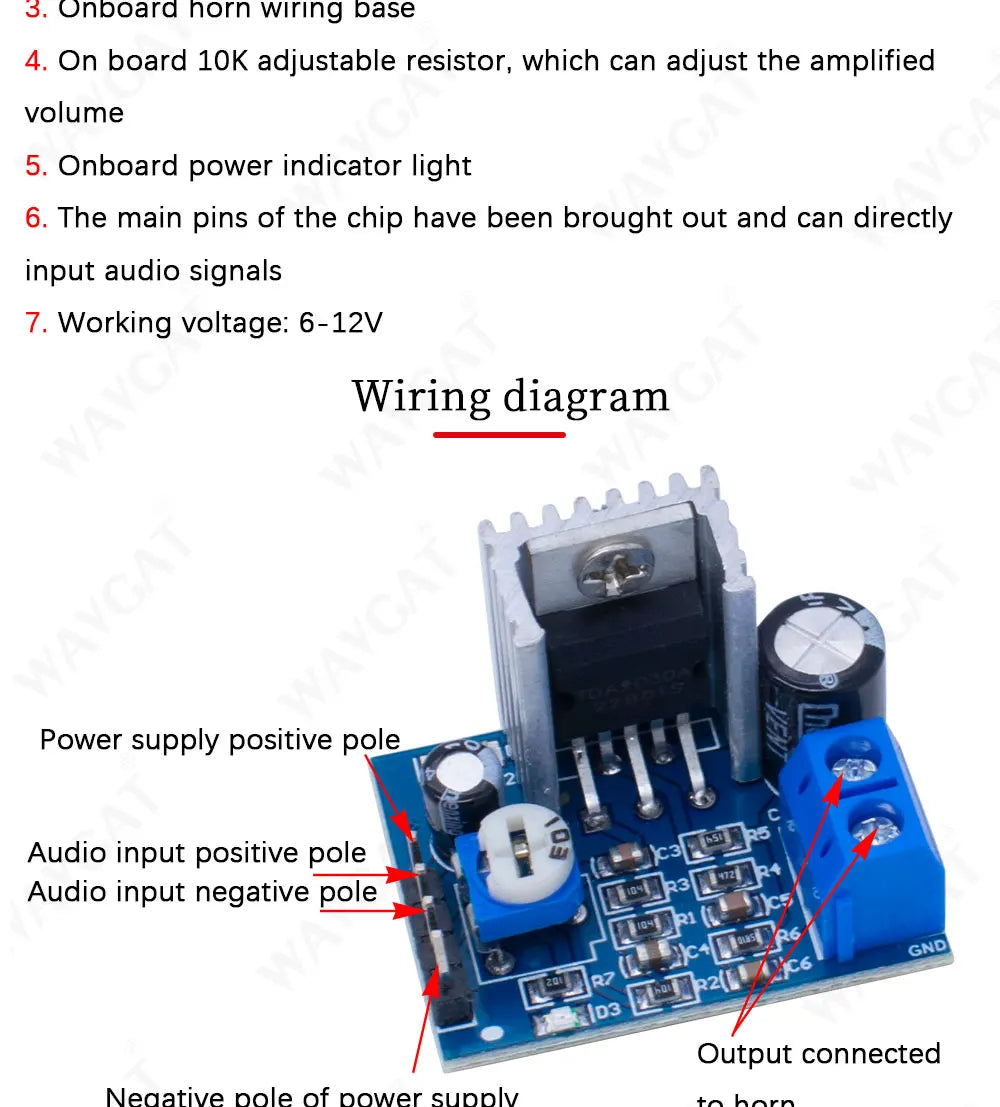 TDA2030 Module Power Supply TDA2030 Audio Amplifier Board Module TDA2030A 6-12V Single