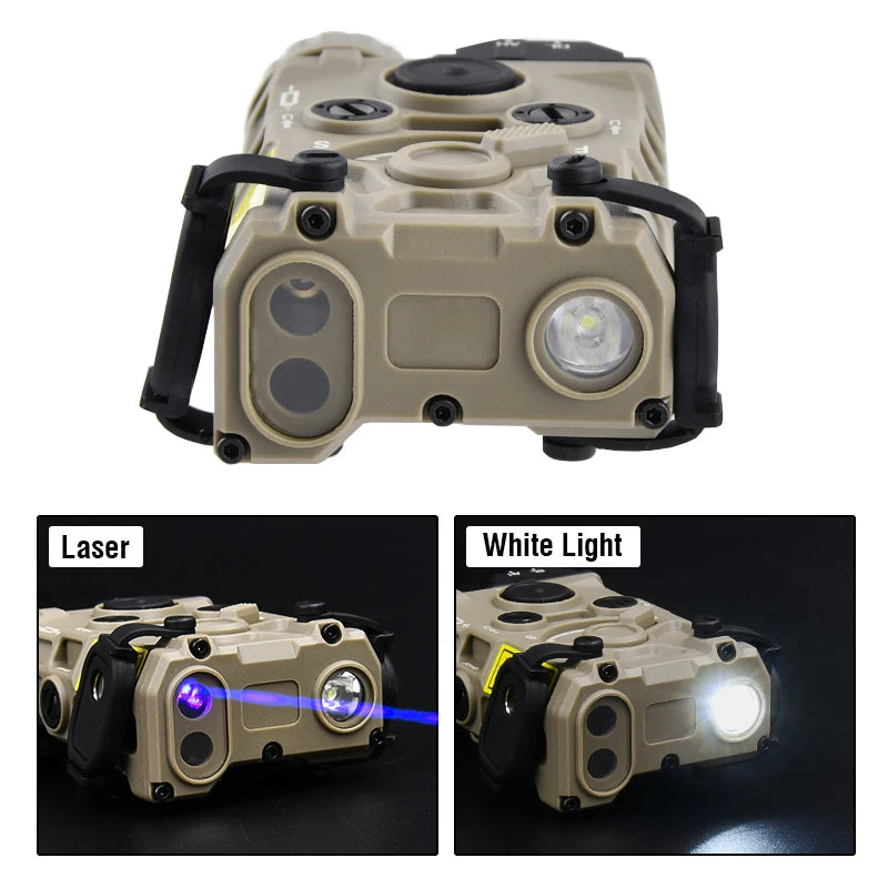 Tactical Nylon EOTEC OGL Red Dot Laser Indicator Blue Green IR PEQ-15 with OGL White Strobe Flashlight for Airsoft Gun Rifle