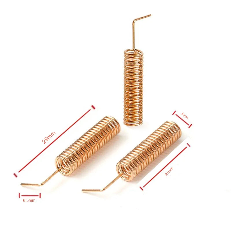 10pcs 433Mhz Built-In Spring Antenna Lora Module Coil Aerial Omnidirectional High Gain Wireless Card Router Copper