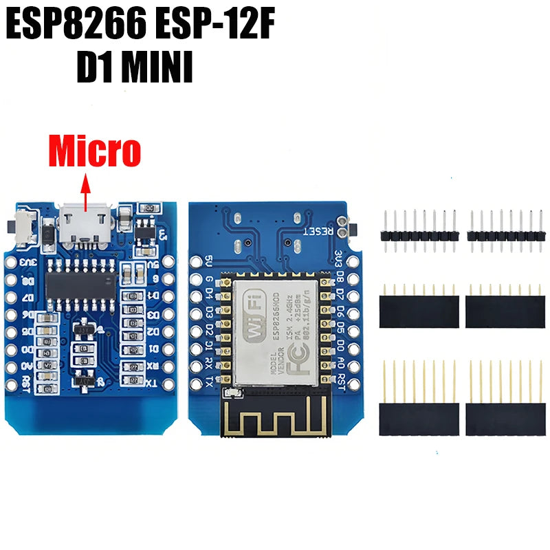 1-10pcs ESP8266 D1 Mini WIFI Development Board ESP-12F Wemos D1 Mini Nodemcu Lua Iot Board 3.3V Met Pins TYPE-C/Micro USB XZG
