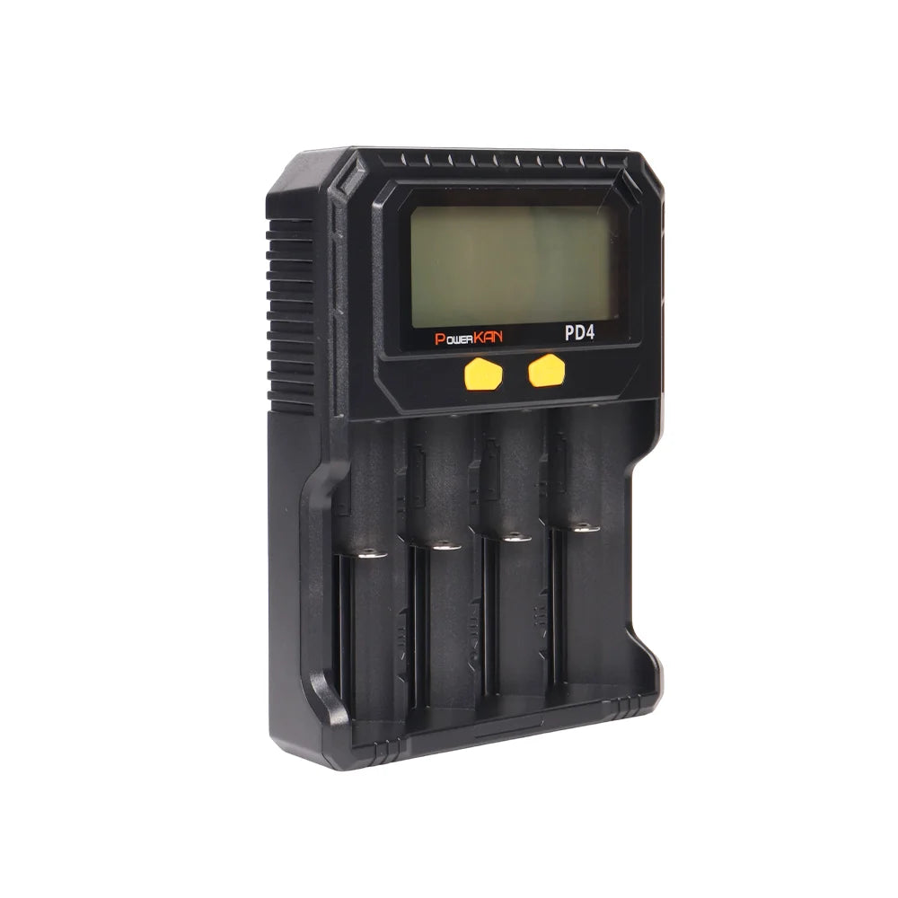POWERKAN PD4 Smart Battery Charger with LCD Display Capacity Test for 18650 21700 26650 Li-ion Ni-MH Rechargeable Batteries
