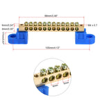 1/2/4Pc Blue Terminal Ground Bar Screw Block Barrier Brass Strip 4/6/8/10/12Positions for Electrical Distribution Box Connection