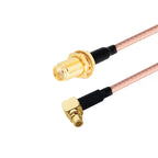 MMCX Male Straight Right Angle 90 Degree to SMA Female Male Flange Panel Mount RG316 Pigtail FPV Antenna Extension Cable for RC