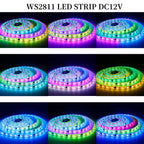 WS2812B WS2815 WS2811 WS2813 5050SMD Addressable LED Strip RGB Full Color Smart Programmable Led Lights Atmosphere Home Decor