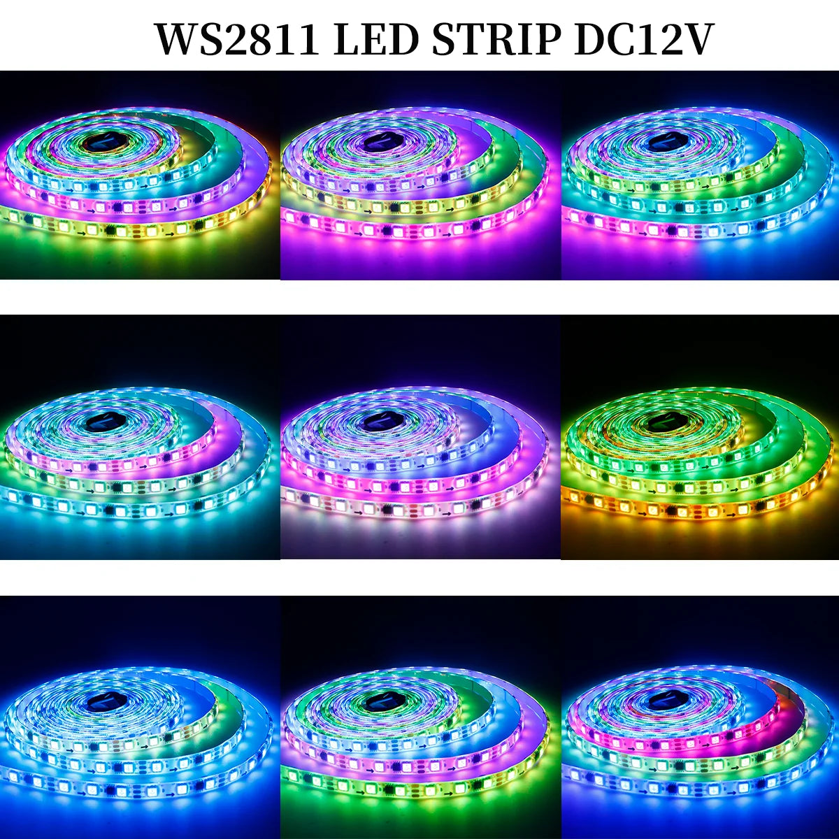WS2812B WS2815 WS2811 WS2813 5050SMD Addressable LED Strip RGB Full Color Smart Programmable Led Lights Atmosphere Home Decor