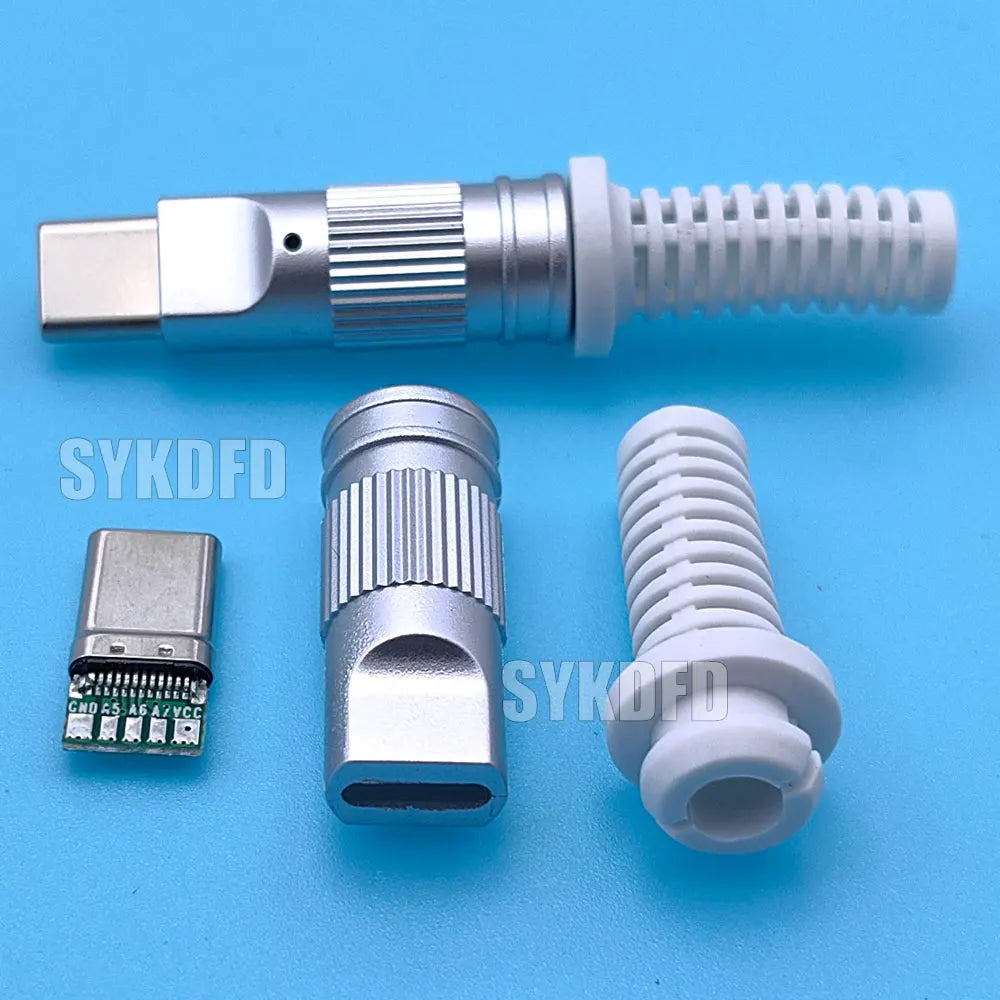 USB 3.1 24Pin Type-C Male 5 Solder Joints For Mobile Phone Fast Charging 3A C TO C With CC Solder Pad Repair DIY Data Plug