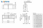 10pcs DC3 2.54mm DIP RA Right Angle SMT Double Row 6P 10P 20P 26P 34P 40P ISP Male Pin IDC JTAG Socket Box Header