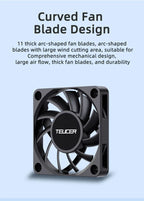TEUCER UT-60 Slim 60mm PC Case Fan 3500RPM High Airflow CPU Cooler 6/7CM Ultra-thin Cooling Fan