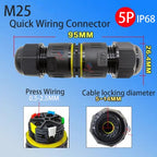 IP68 Waterproof Connector 2/3/4/5 Pin Screw Wiring Terminal Adapter For LED Light Electric Wire Connector Outdoor Junction Box