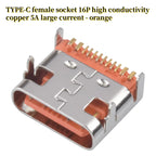 USB Connector Type C Female Charging Port Jack 2/4/6/16 Pin Type-C Socket PCB Soldering SMD SMT DIY Repair Type C Adapter
