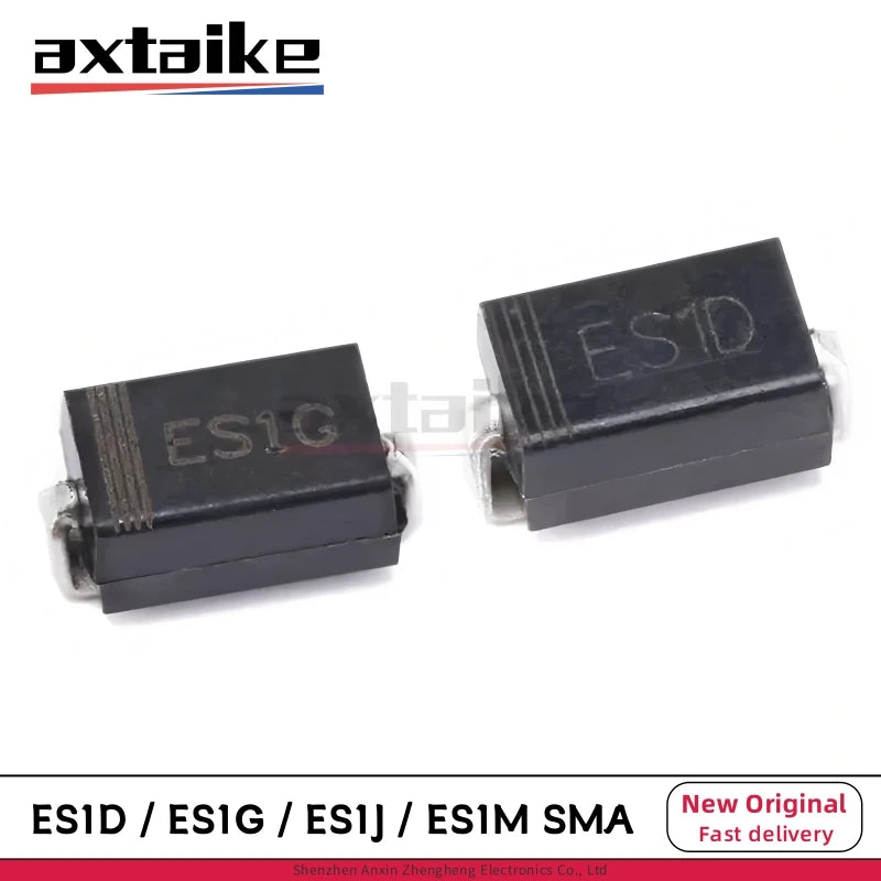 100PCS ES1D ES1G ES1J ES1M SMA DO-214AC 1A 200V 400V 600V 1000V SF14 SF16 HER107 UF4007 SMD Super Fast Recovery Rectifier Diode