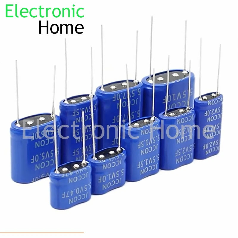 5PCS Farad Super Capacitor 5.5V 0.47F 1.0F 1.5F 2.0F 2.5F 5.0F 7.0F 10F Combination Module 5.5V1.0F 5.5V5.0F 5.5V0.47F 5.5V10F