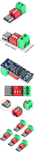 1PCS/5PCS/10PCS USB-C PD Trigger Board Module PD/QC Decoy Fast Charge USB Type-c to 12v High Speed Charger Power Delivery Boost