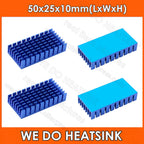 WE DO HEATSINK 50x25x10mm Heatsink Aluminum Black Anodize Heat Sink Cooler With Blue Thermal Pad
