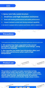CBB60 Capacitor 450V AC Motor Run Capacitors 3/4/5/6/8/10/12/14/15/16/18/20/30/35/40/50/60/70UF for Washing Machine, Water Pump