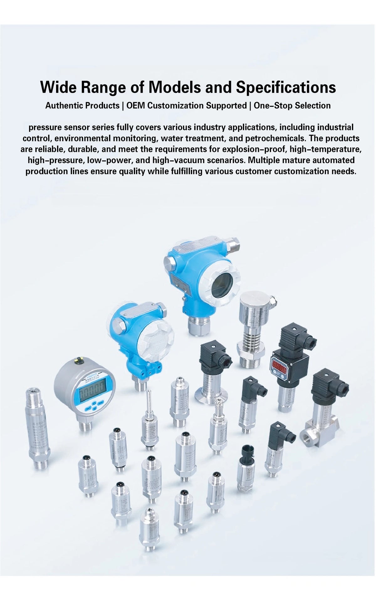 3051DP Differential Pressure Transmitter 4-20mA+HART Explosion Proof Digital Sensor for Industrial Automation