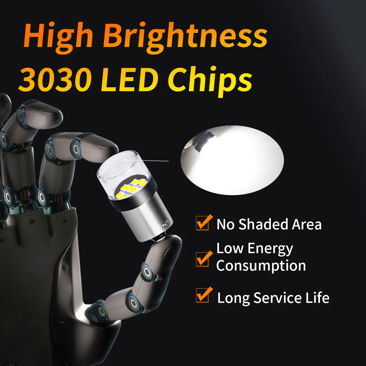 1156 BA15S P21W 1157 BAY15D P21/5W Super Brightness 3030 Chips LED Car Bulbs 12V/24V for Car Brake Reverse Lights Plug and Play