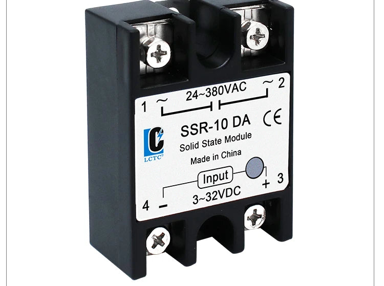 LCTC 1PCS SSR Solid State Relay DC To AC to DC 10A 25A 40A 50A 60A 80A 100A Zero-crossing Relay 3-32VDC