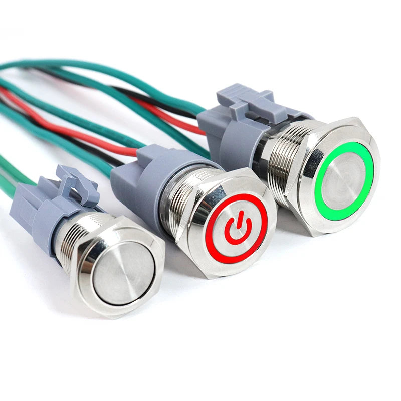 High current metal button 16/22mm high-power waterproof self resetting self-locking steel switch 20A 15A 10A push button