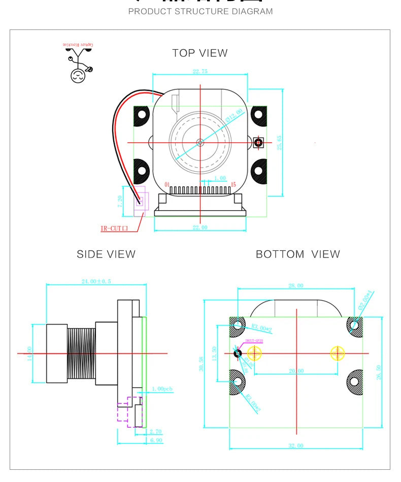 Raspberry Pi 5 Camera 5MP 1080P Optional Night Vision Wide Angle IR-CUT FF AF Cameras for RPI 5 Pi5 Zero