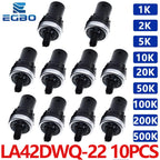 10PCS LA42DWQ-22 Rotary Potentiometer Resistance Switch Converter,  500K, 200K, 100K, 50K, 20K,10K, 5K, 2K, 1K