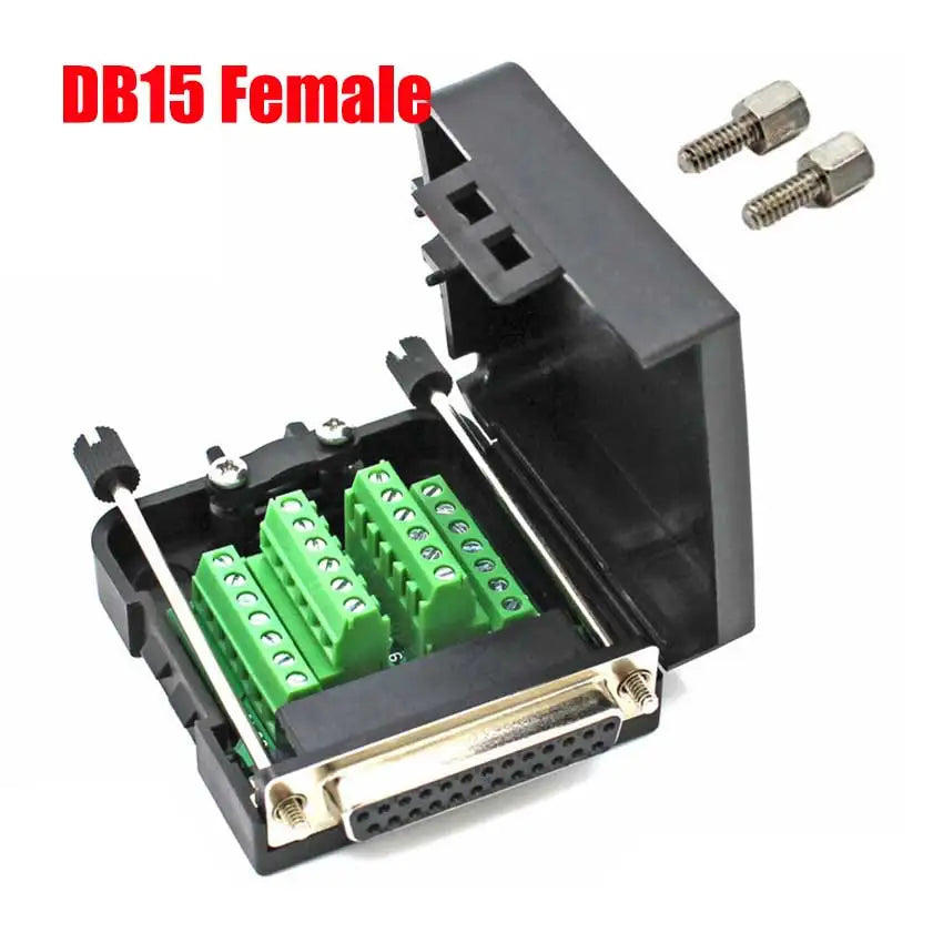 DB9 DB15 DB25 Connector D-SUB 9 15 25 Pin Male Female Plug RS232 RS485 Breakout Terminals 21-24 AWG Wire Solderless Connectors