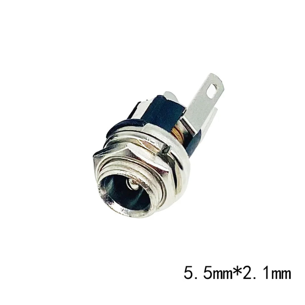 5/10pcs DC025 5.5*2.1mm/5.5*2.5mm DC Socket With Nut 5.5x2.1/2.5mm DC Power Jack Socket Female Panel Mount Connector DC-025