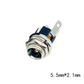 5/10pcs DC025 5.5*2.1mm/5.5*2.5mm DC Socket With Nut 5.5x2.1/2.5mm DC Power Jack Socket Female Panel Mount Connector DC-025