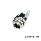 5/10pcs DC025 5.5*2.1mm/5.5*2.5mm DC Socket With Nut 5.5x2.1/2.5mm DC Power Jack Socket Female Panel Mount Connector DC-025