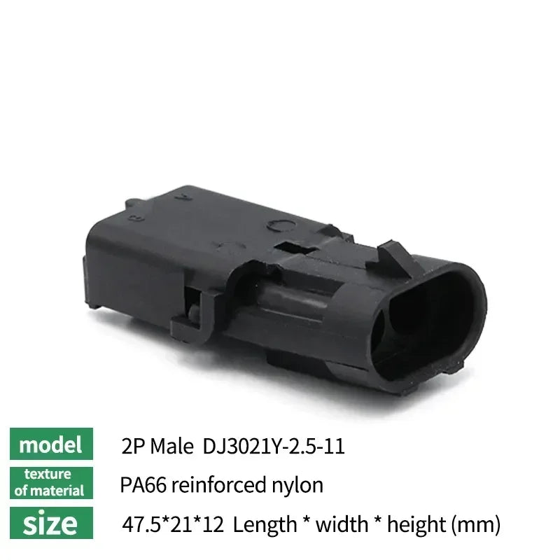 5/20Sets 2.5mm 1/2/3/4/6Pin Waterproof Electrical Connector Male Female Plug Delphi Injector Socket 12010975 For GM Motorcycle