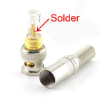 2/5/10pcs BNC Male Connector Solder Jack Copper Pin Coaxial Twist-on Adapter for CCTV Camera Surveillance Kit System C5