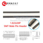 1.0mm Pin Header Connector Single Double Row 1*50P 2*50P SMD SMT Male Female Header Straight Pin Right Angle R/A Socket 1X50pin