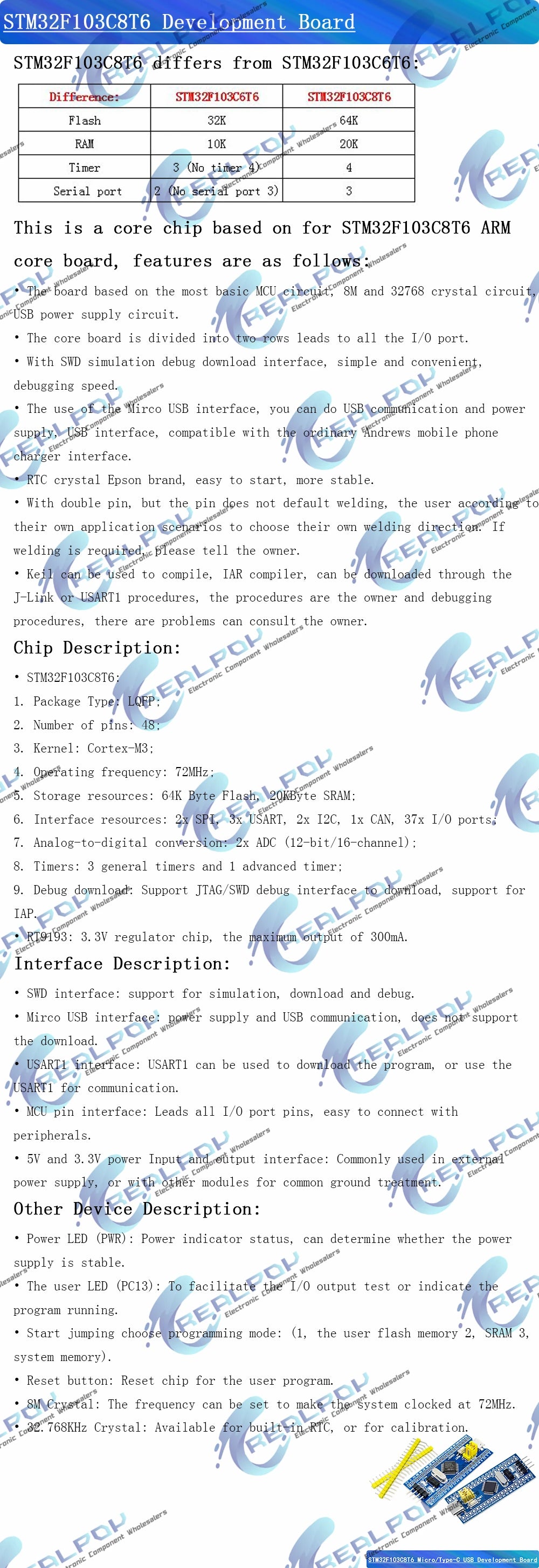 STM32F103C6T6 STM32F103C8T6 ARM STM32 Minimum System Development Board Module For Arduino