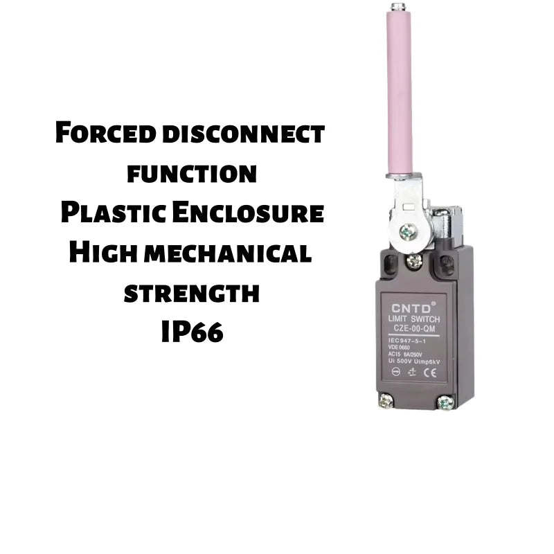 Limit Switch, CNTD CZE‑00‑QM plastic housing 1NO1NC contact, 6A 250VAC mechanical reset, position sensor for machine equipment i