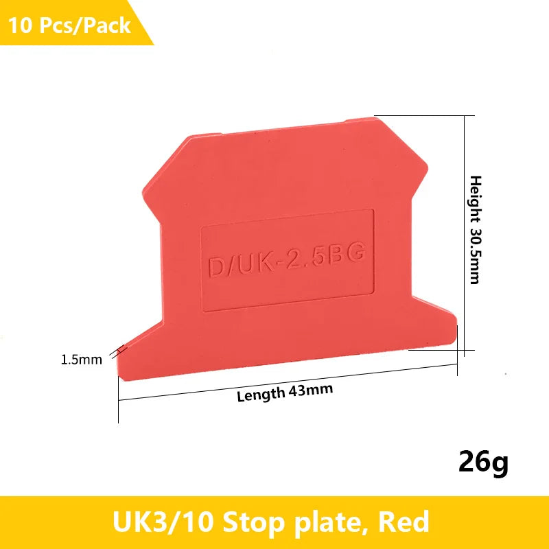 UK 2.5 Terminal Block UK2.5B Screw Connection Connect Strip 2.5B/3N/5N/6N/10N  2.5mm² Cable Electrical Din Rail Wire Connector