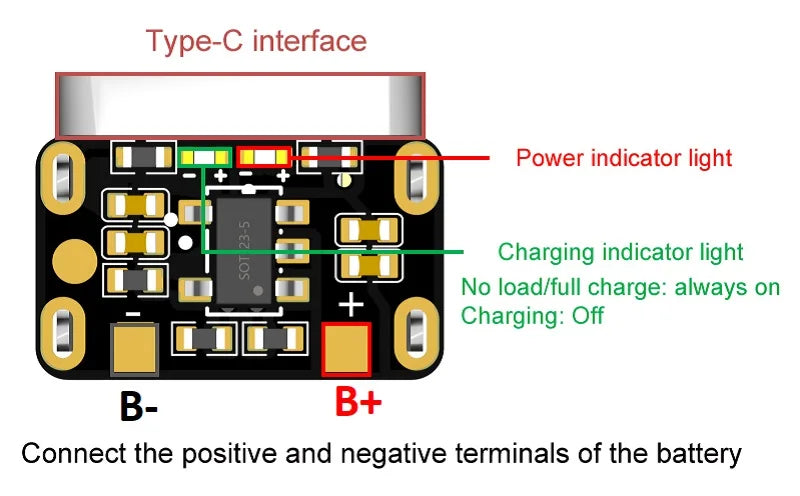 100Pcs/1pc 3.7V 4.2V Mini 18650 Lithium Battery Charger Board Type-C USB Input Module Keyboard Charging Power Protection Board