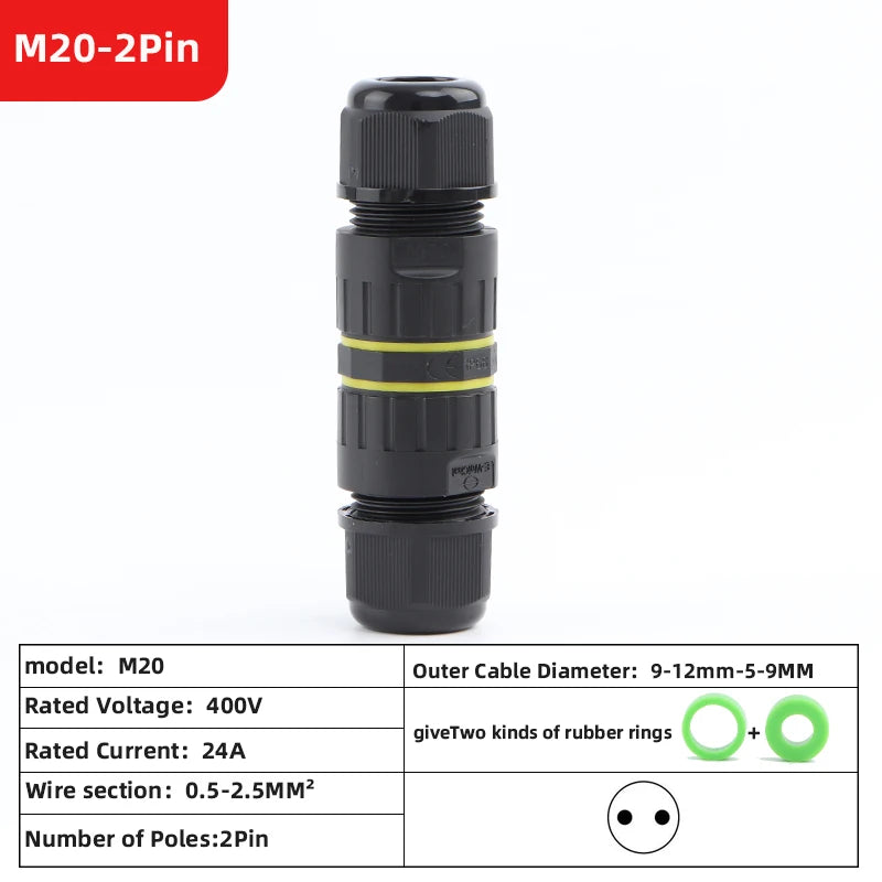 ip68 waterproof connector led connector2/3/4/5/6Pin Adapter terminal Outdoor rain proof of electric wireNo welding for screws