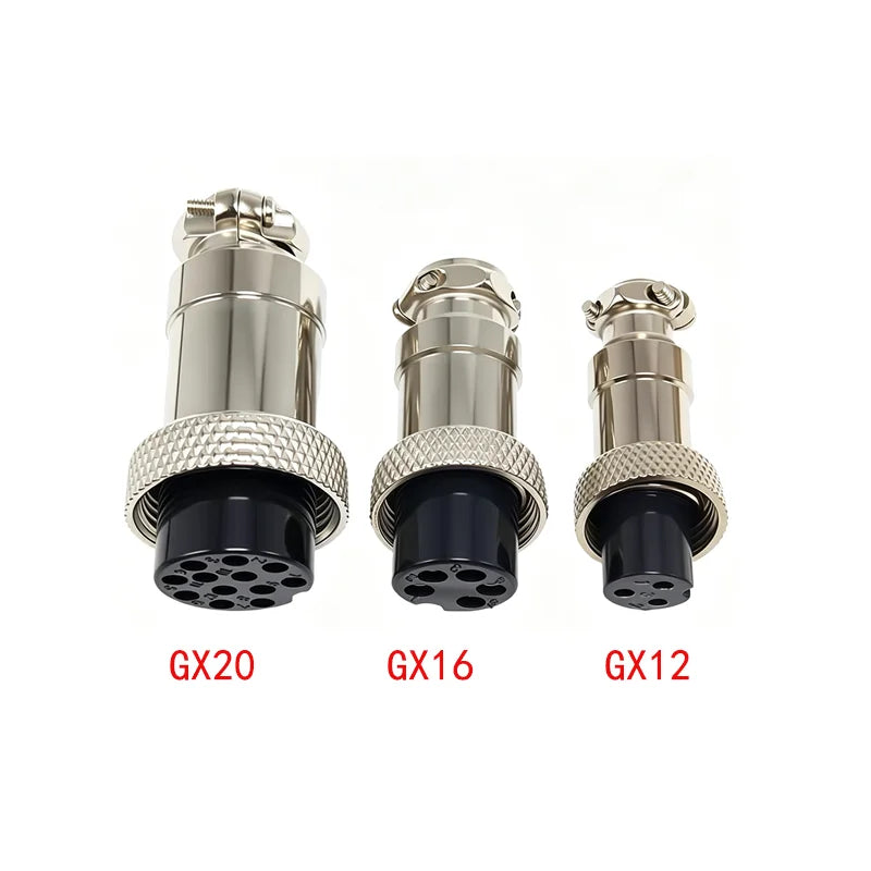 5Set  GX12 GX16 GX20 2 3 4 5 6 7 8 9 10 12 14 15 Pin Docking Aviation Plug Socket Waterproof Circular Connector