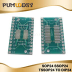 10PCS PCB Board SMD Turn To DIP 0805 0603 0402 SOT23 SOP MSOP SSOP TSSOP 8 10 14 16 20 24 28 SMT To DIP Adapter Converter Plate