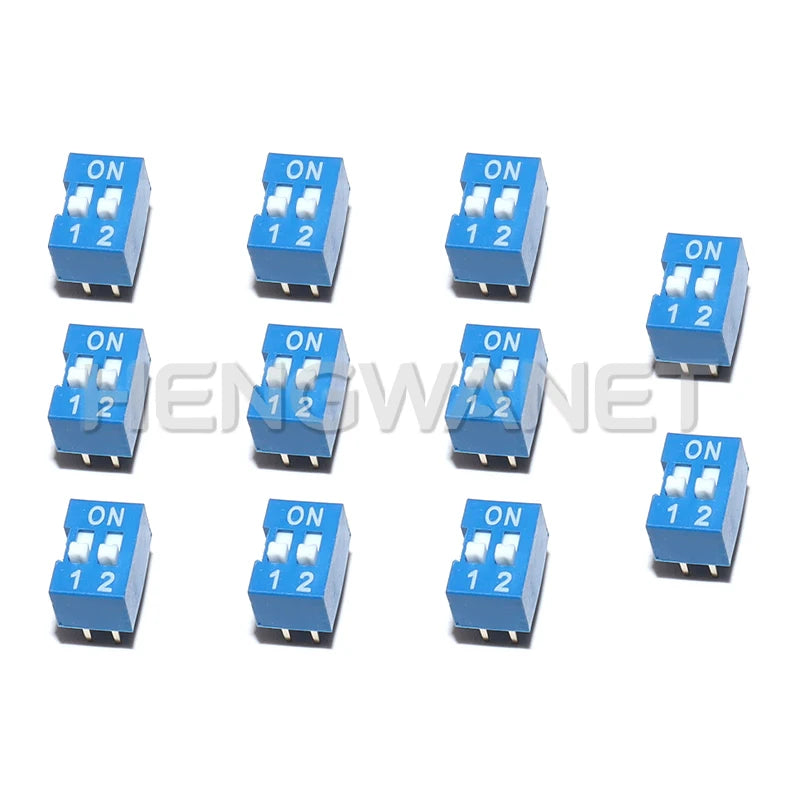 10PCS Slide Type Switch Module 1 ~ 12 Bit 2.54mm Position Way DIP Blue Pitch Toggle Switch Red Snap Switch For PCB 8PIN 6PIN