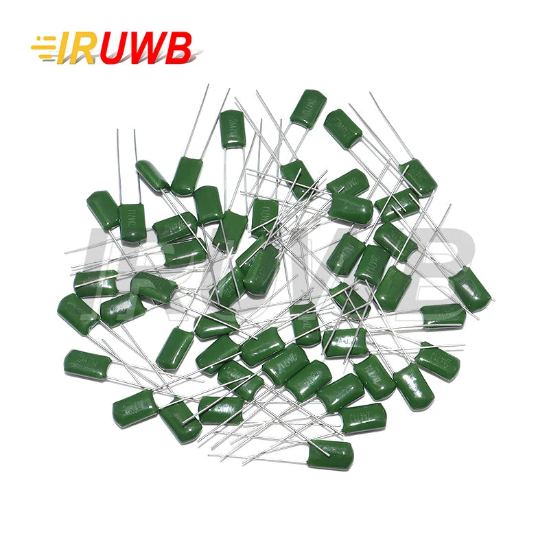 50PCS 100V 330PF 470PF 560PF Polyester Film Capacitor 102 222 472 103 223 333 473 104 film Capacitor 1NF 2.2NF  47NF 100NF 0.1UF