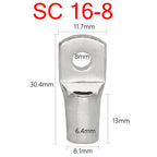 SC 1.5-120mm2 SC1.5/2.5/4/6/10/16/25/35/50/70/95/120 Copper Battery Bolt Screw Hole Ring Connector Wire Cable Lug Crimp Terminal