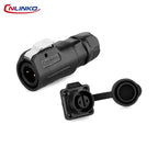 CNLINKO M12 IP68 Circular Solder Connector Male/Female Panel Mount PBT Housing Quick Lock for Marine & Industrial Automation