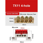 A10 Series 7*11 9*14 3/4/5/6/7/8/10/12 Hole Zero Ground Row Copper Bar Connection Terminal Wiring Terminal of Distribution Box