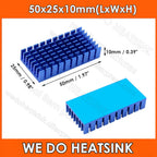 WE DO HEATSINK 50x25x10mm Heatsink Aluminum Black Anodize Heat Sink Cooler With Blue Thermal Pad